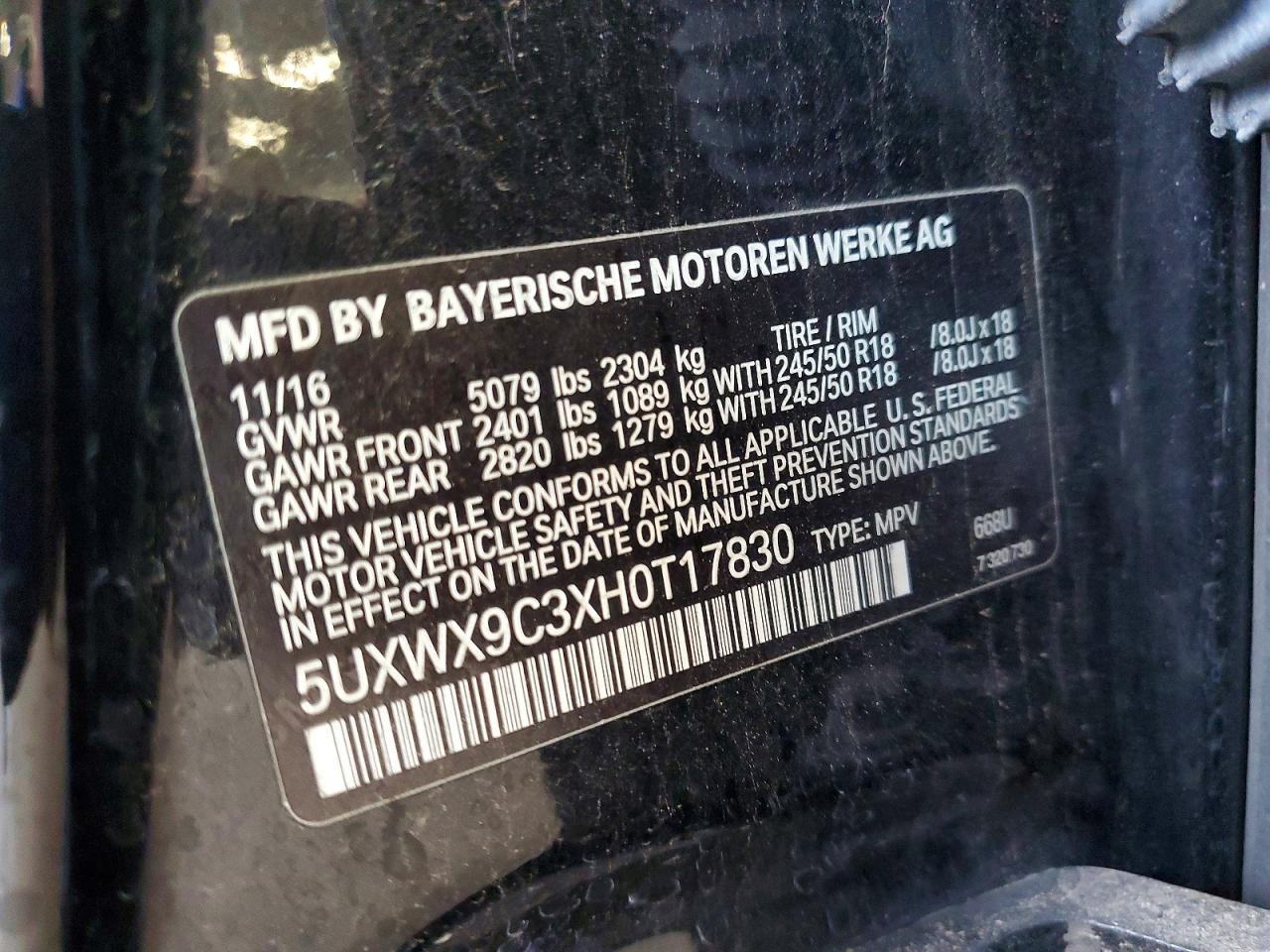 2017 BMW X3 xDrive28I - zdjęcie 13