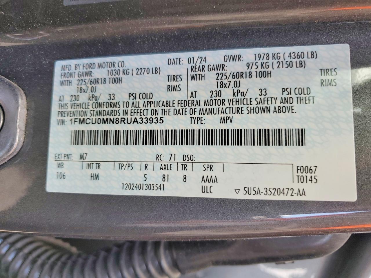 2024 Ford Escape St Line - zdjęcie 13