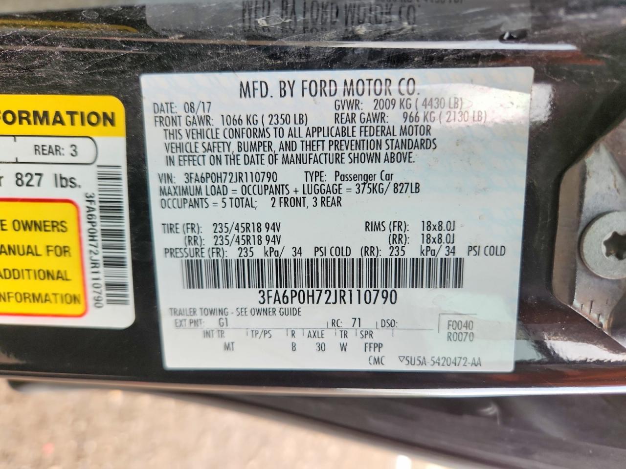 2018 Ford Fusion Se - zdjęcie 12