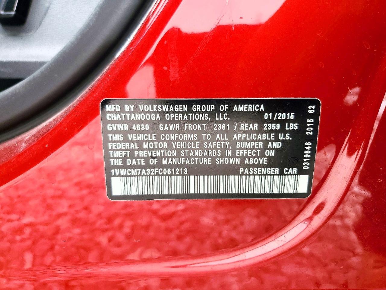 2015 Volkswagen Passat Sel - zdjęcie 13