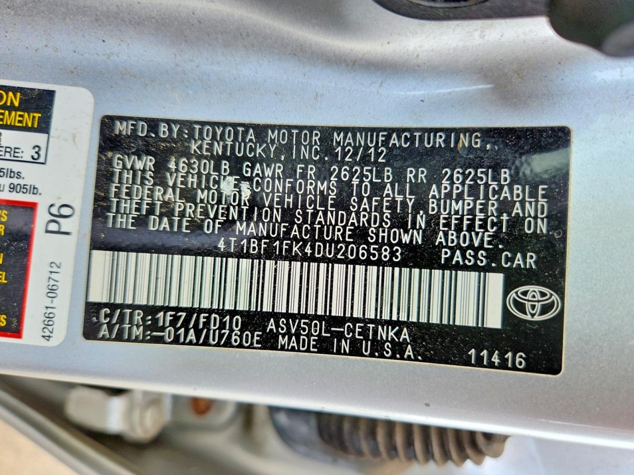 2013 Toyota Camry Le - zdjęcie 12