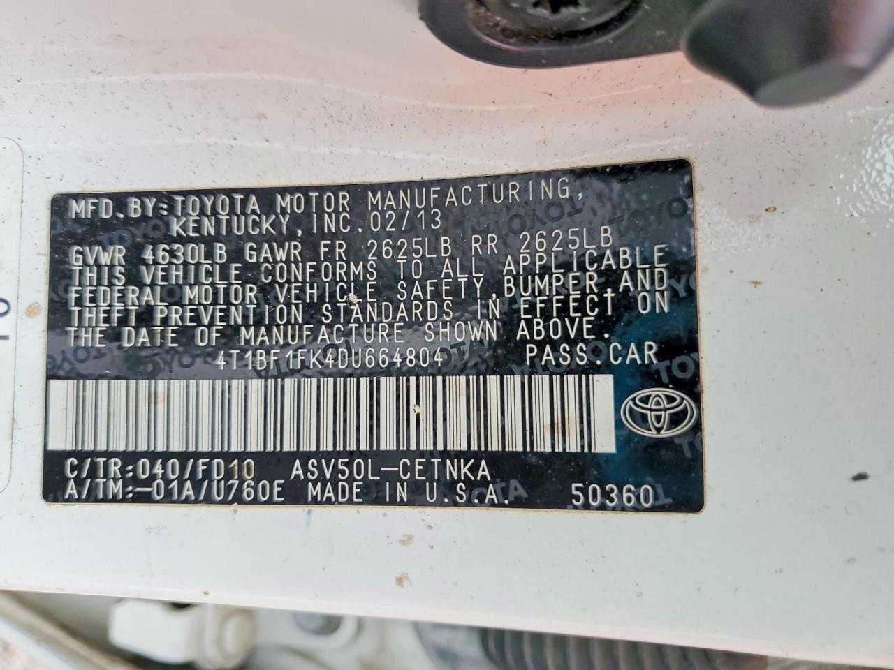 2013 Toyota Camry Le - zdjęcie 12