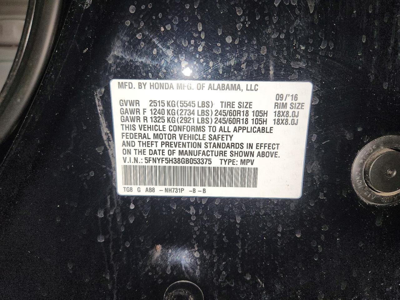 2016 Honda Pilot Ex - zdjęcie 13
