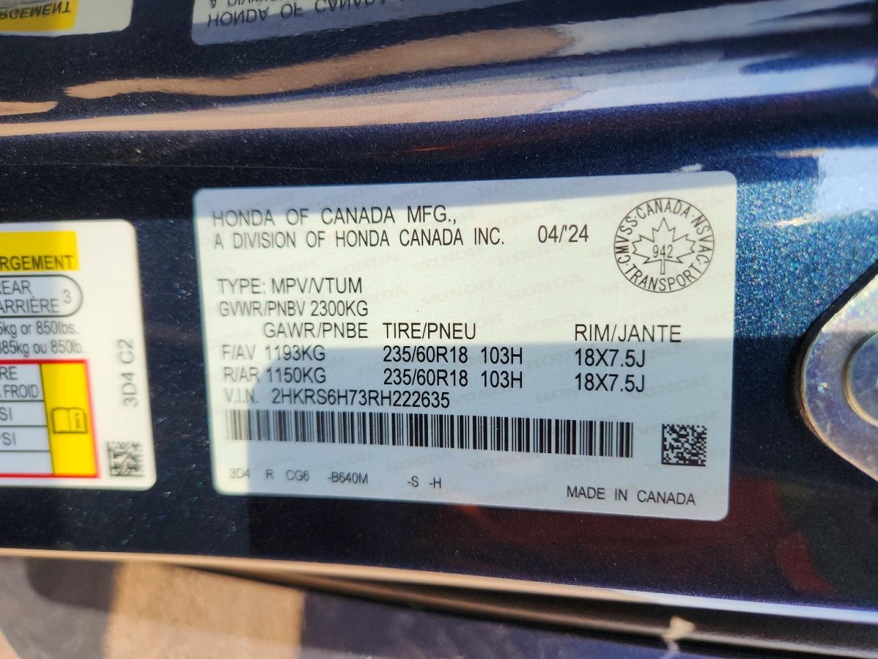2024 Honda Cr-V Exl - zdjęcie 14