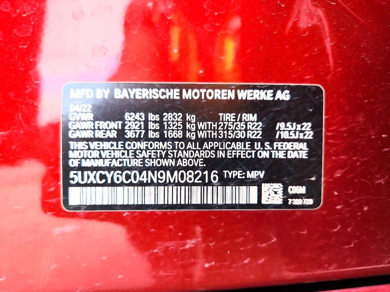 2022 BMW X6 xDrive40I - zdjęcie 13