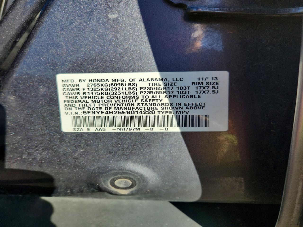 2014 Honda Pilot Lx - zdjęcie 14