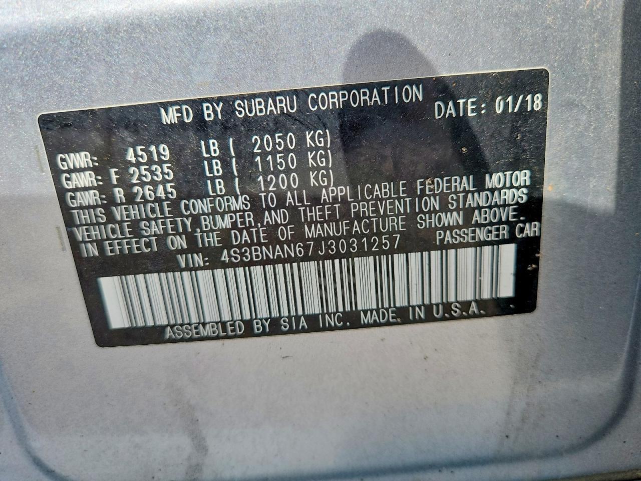 2018 Subaru Legacy 2.5I Limited - zdjęcie 12