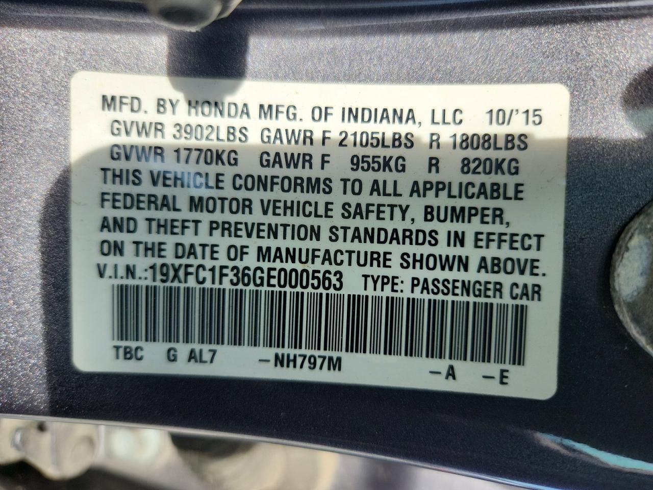2016 Honda Civic Ex - zdjęcie 12
