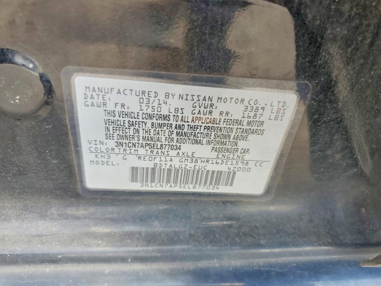 2014 Nissan Versa 1.6 Sl - zdjęcie 12