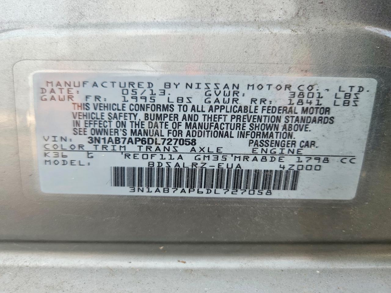 2013 Nissan Sentra S - zdjęcie 13