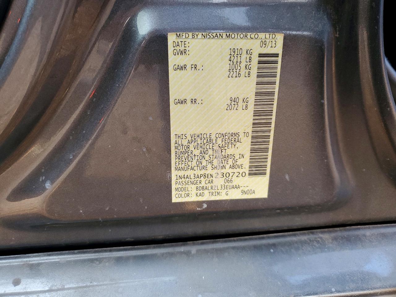 2014 Nissan Altima 2.5 S - zdjęcie 12