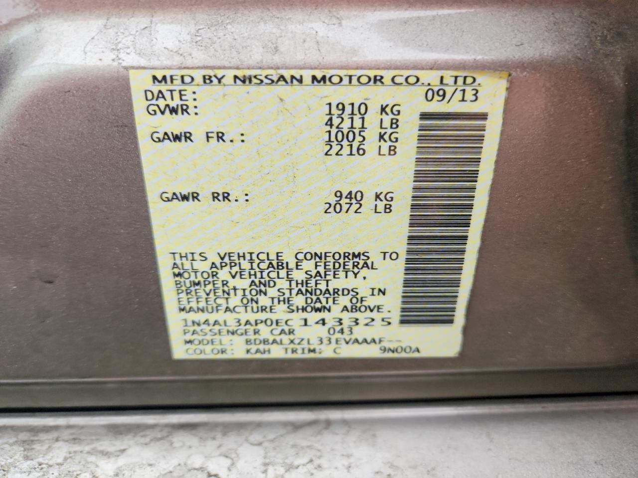 2014 Nissan Altima 2.5 Sl - zdjęcie 12