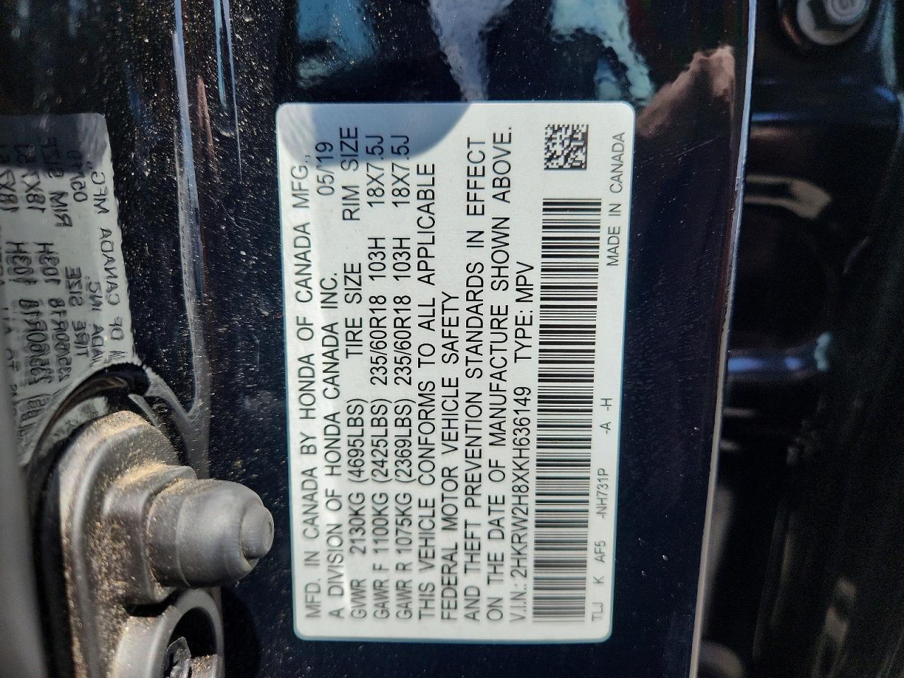 2019 Honda Cr-V Exl - zdjęcie 13