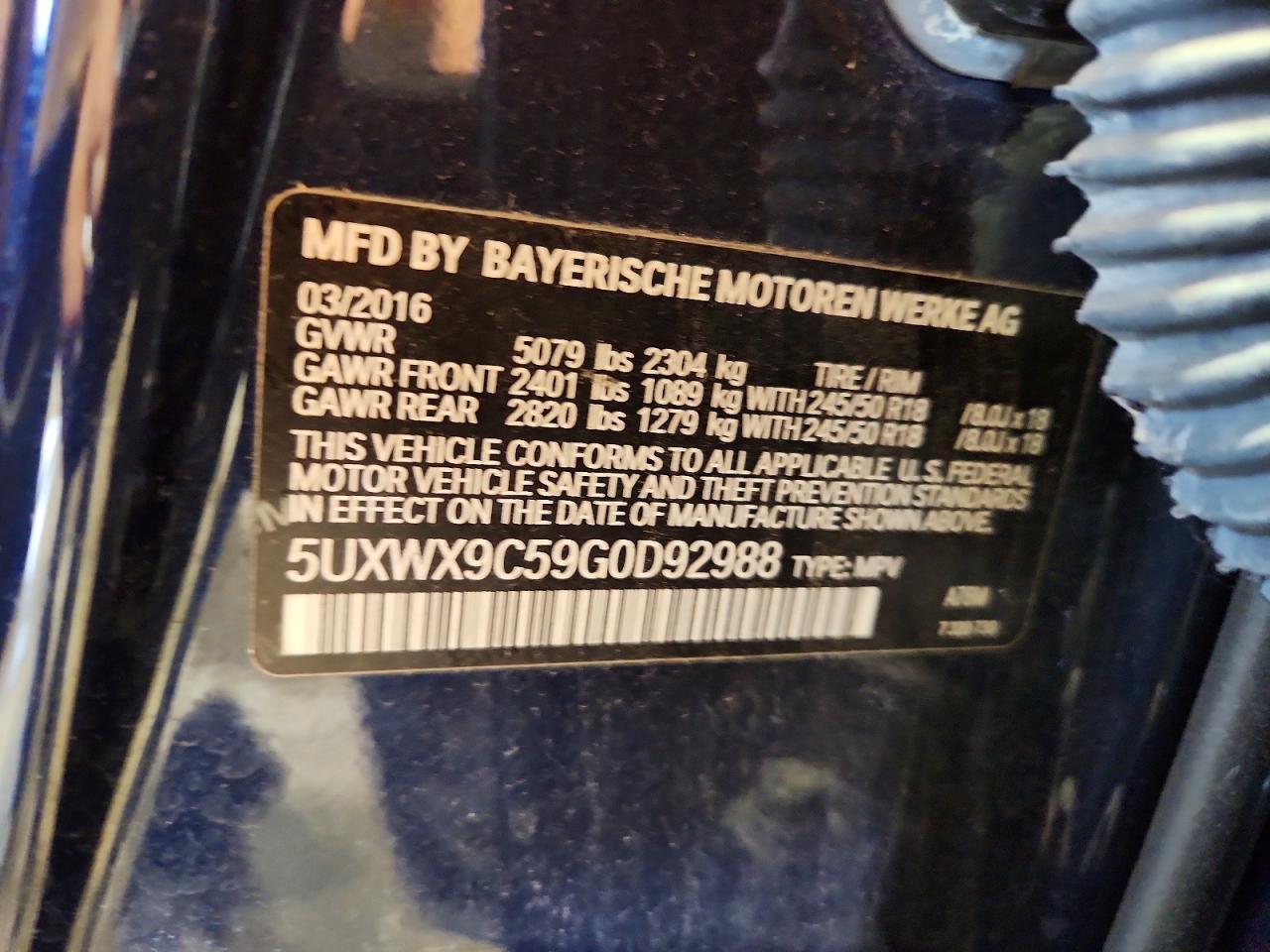 2016 BMW X3 xDrive28I - zdjęcie 13