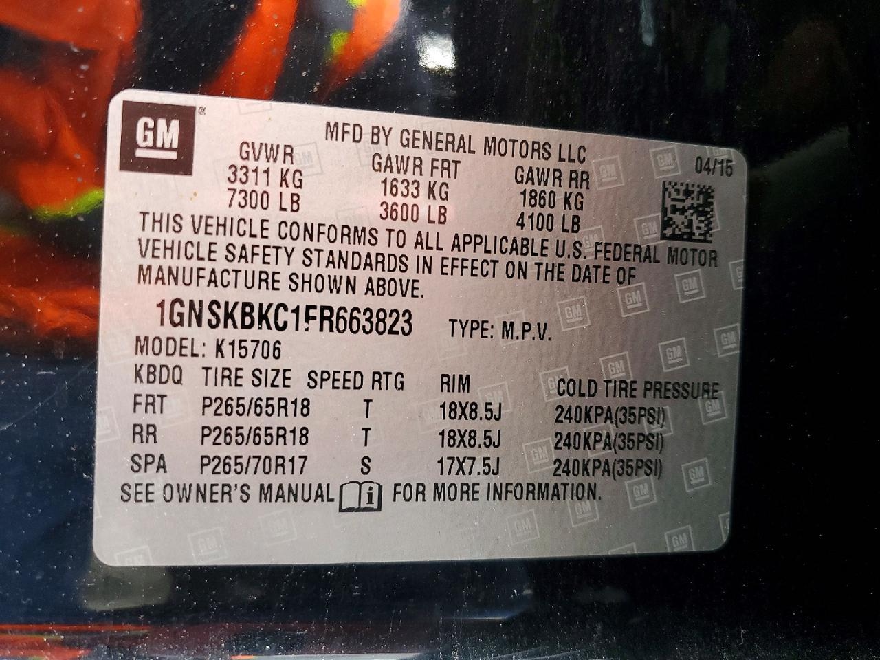 2015 Chevrolet Tahoe K1500 Lt - zdjęcie 13