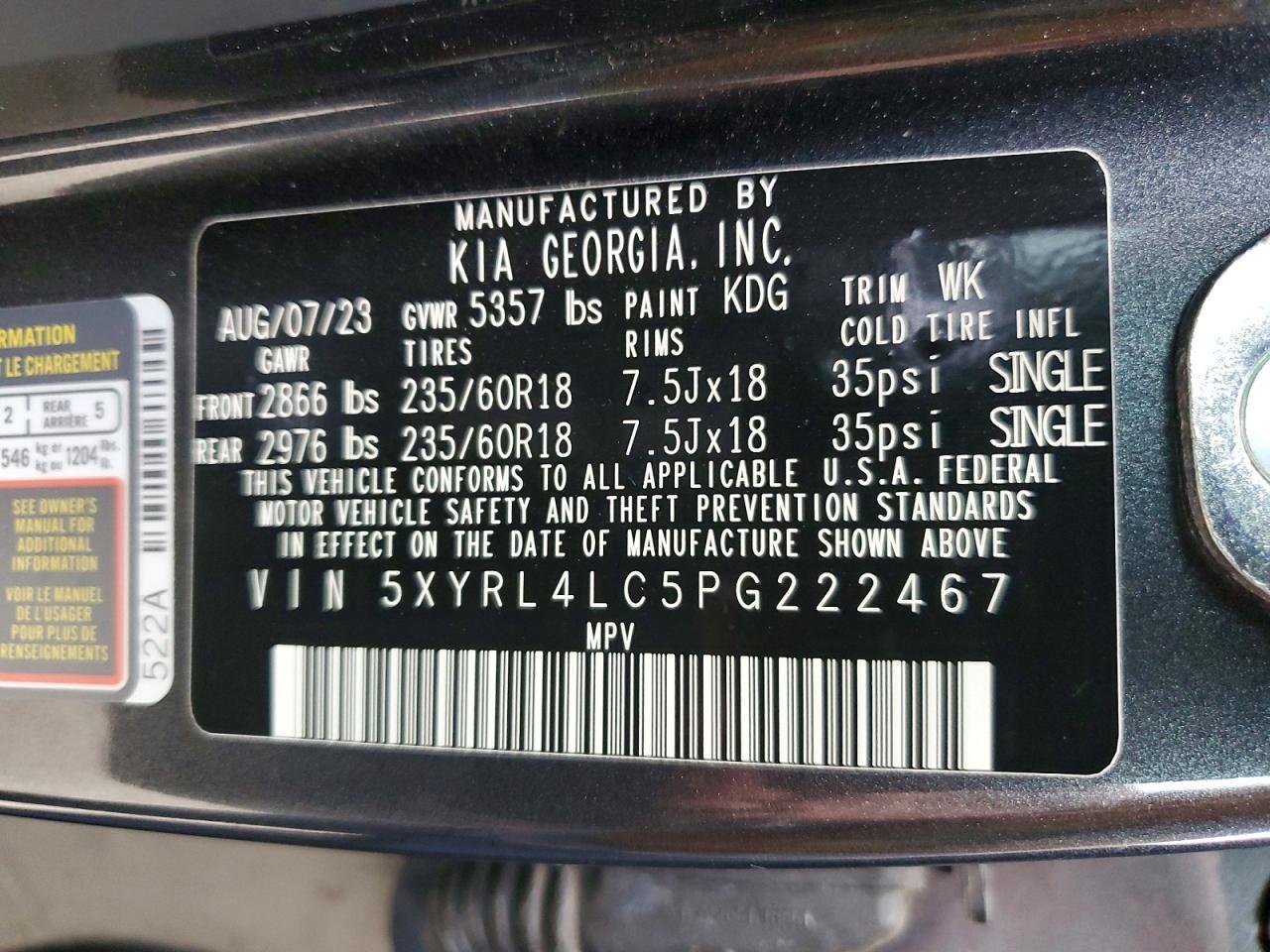 2023 Kia Sorento S - zdjęcie 13