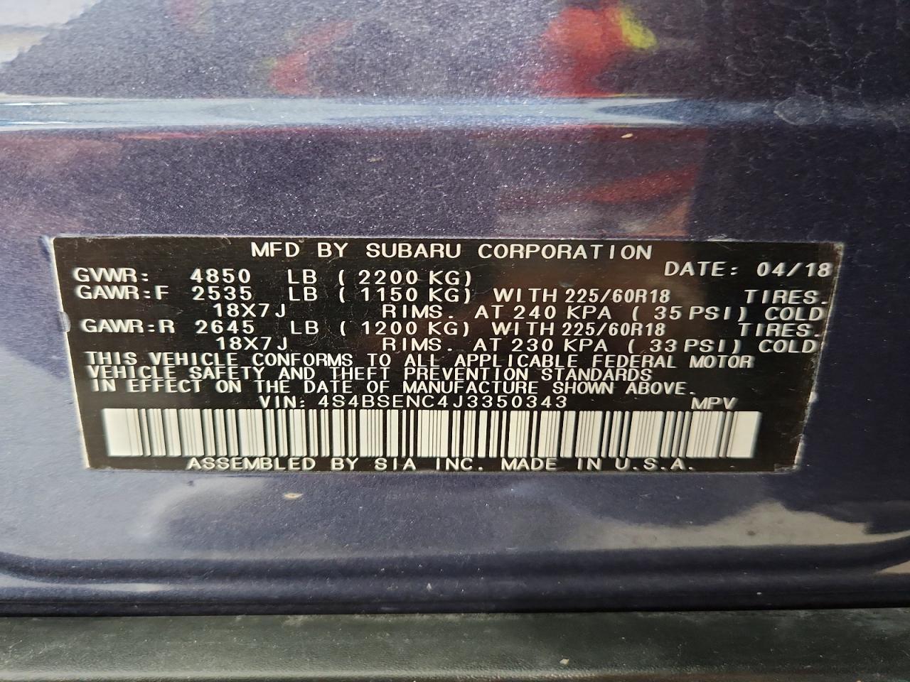 2018 Subaru Outback 3.6R Limited - zdjęcie 14