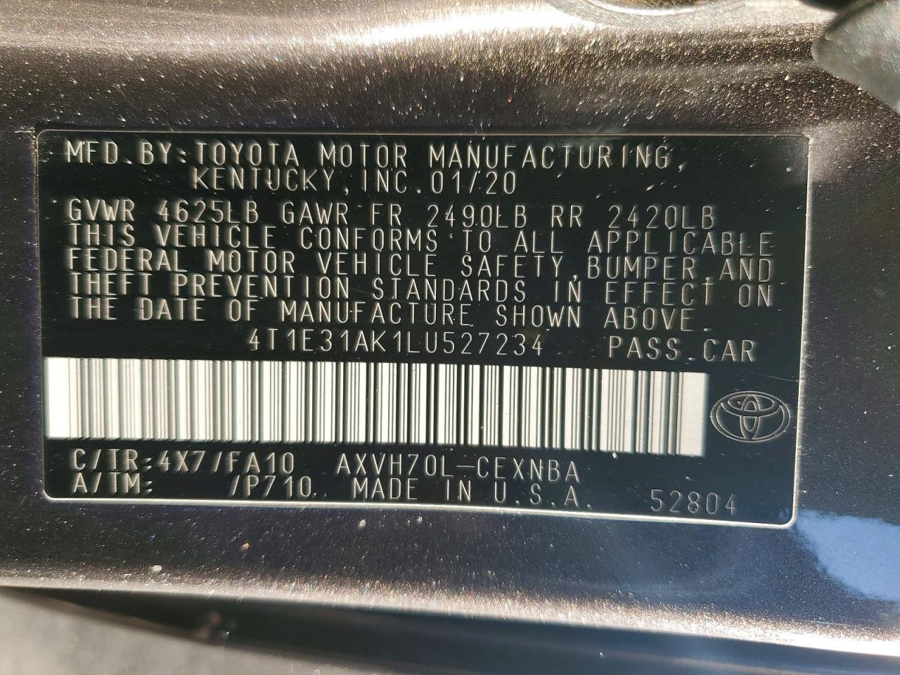 2020 Toyota Camry Le - zdjęcie 12
