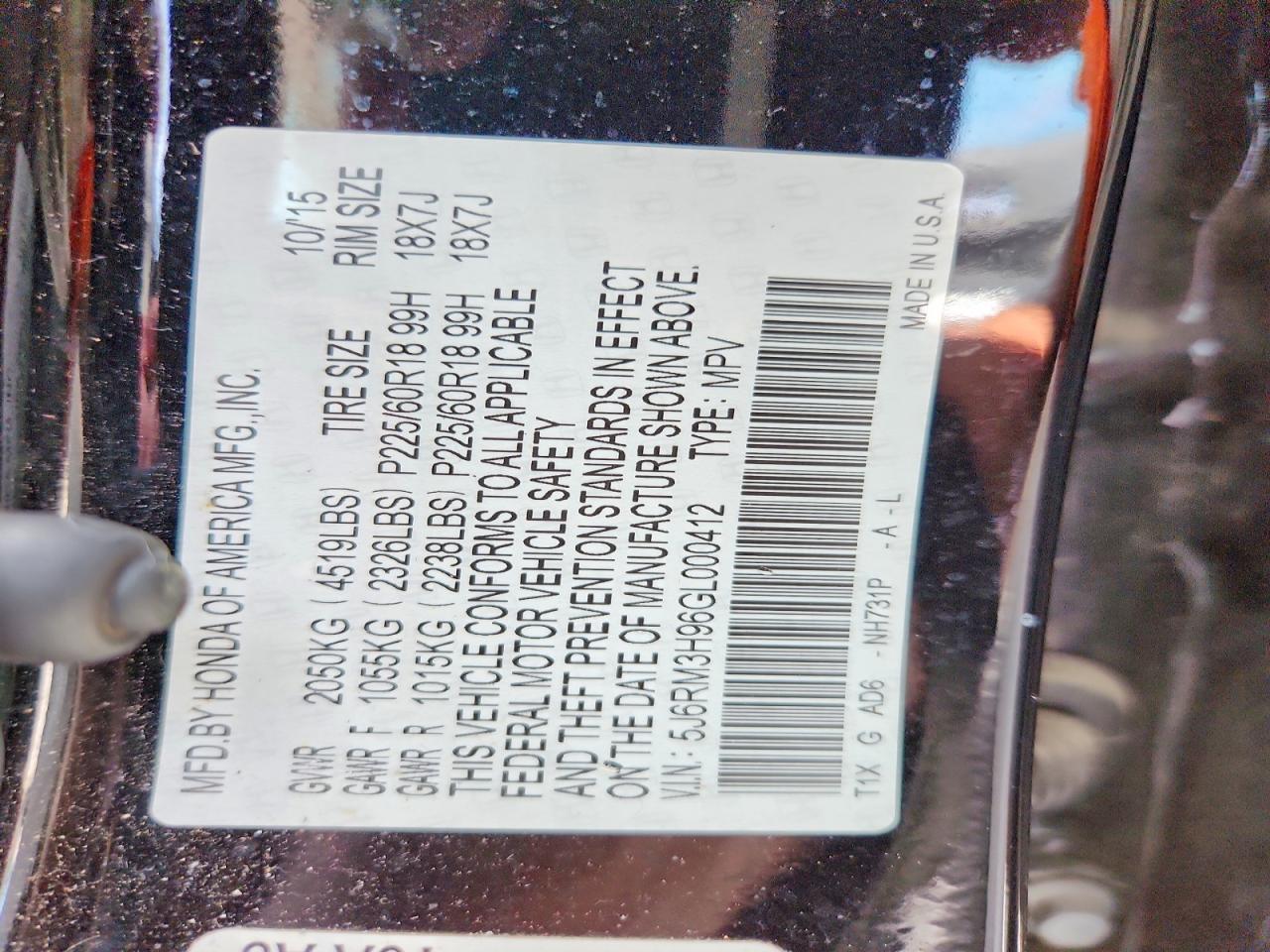 2016 Honda Cr-V Touring - zdjęcie 13