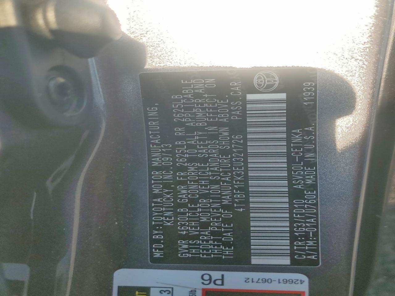 2014 Toyota Camry Le - zdjęcie 12