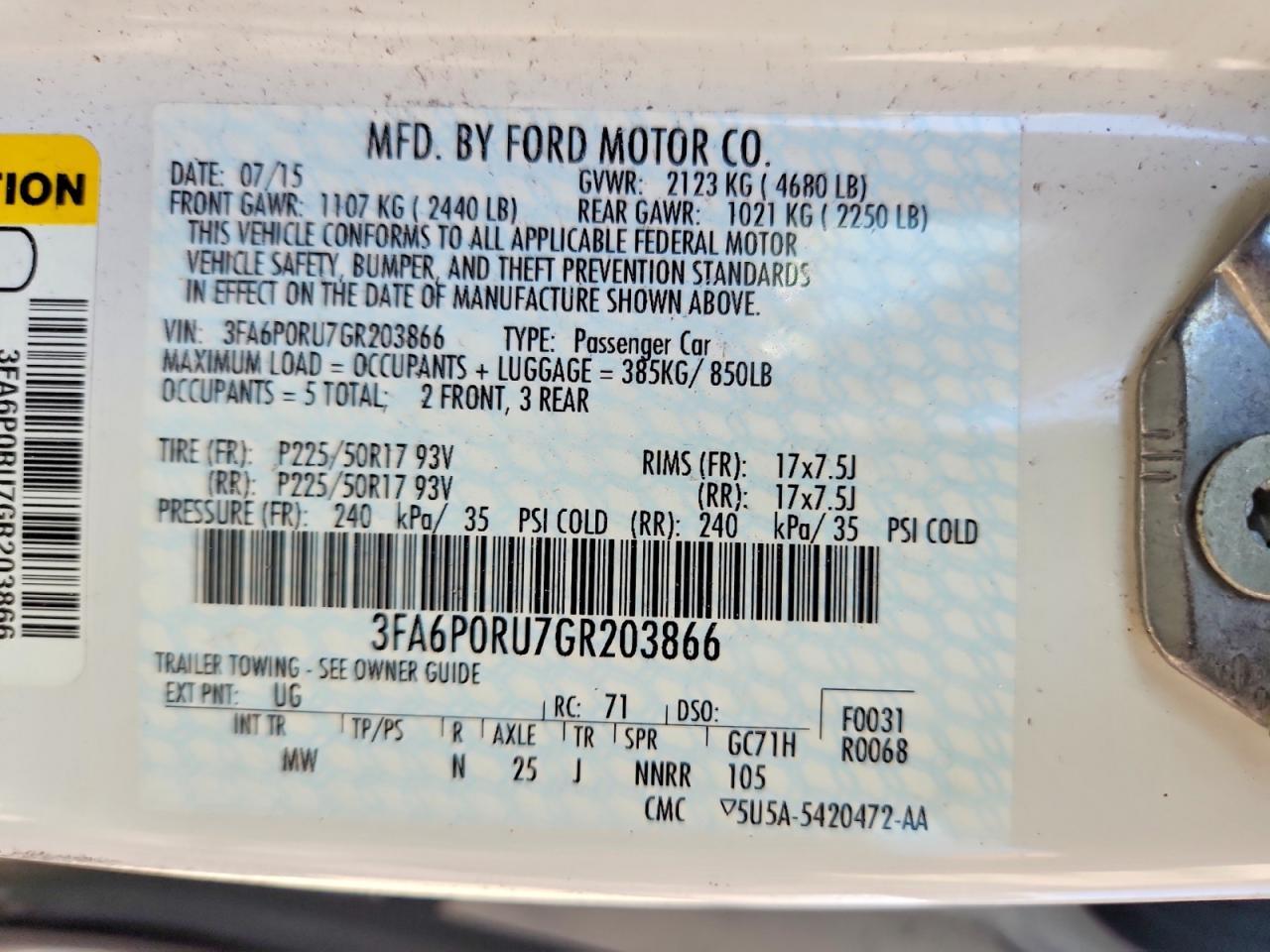 2016 Ford Fusion Titanium Hev - zdjęcie 12