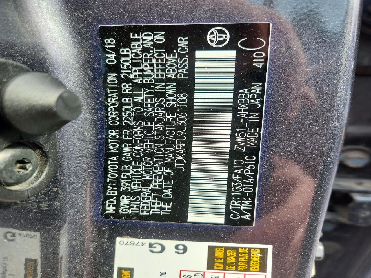 2018 Toyota Prius Two Eco - zdjęcie 12