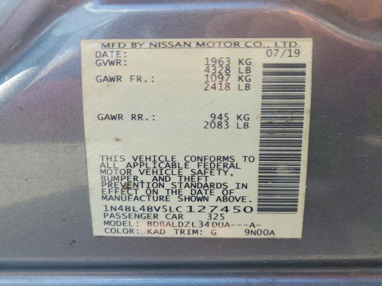 2020 Nissan Altima S - zdjęcie 12