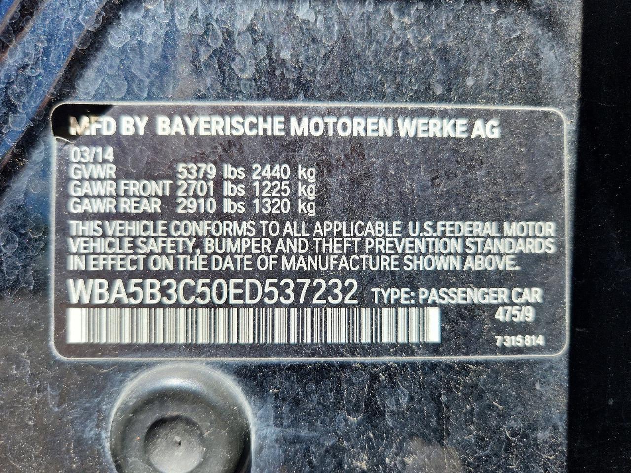 2014 BMW Seria 5 535i - zdjęcie 13