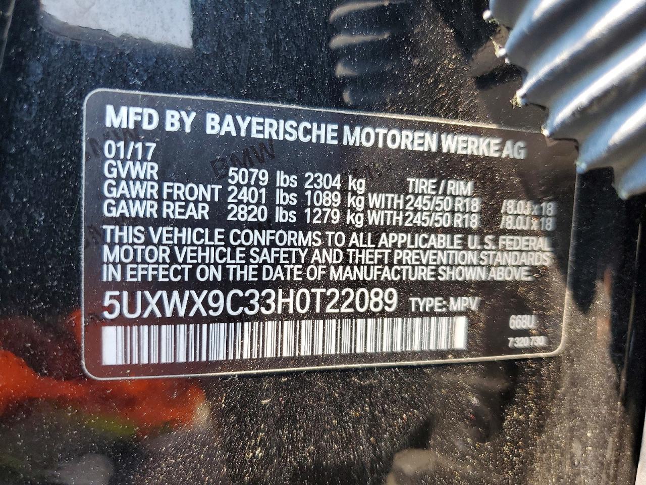 2017 BMW X3 xDrive28I - zdjęcie 12
