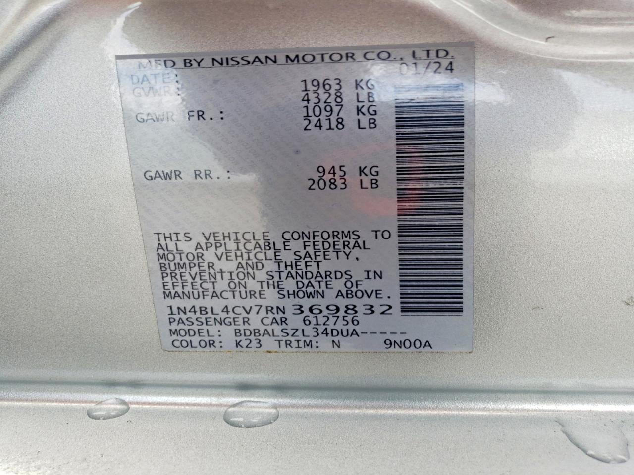 2024 Nissan Altima Sr - zdjęcie 12