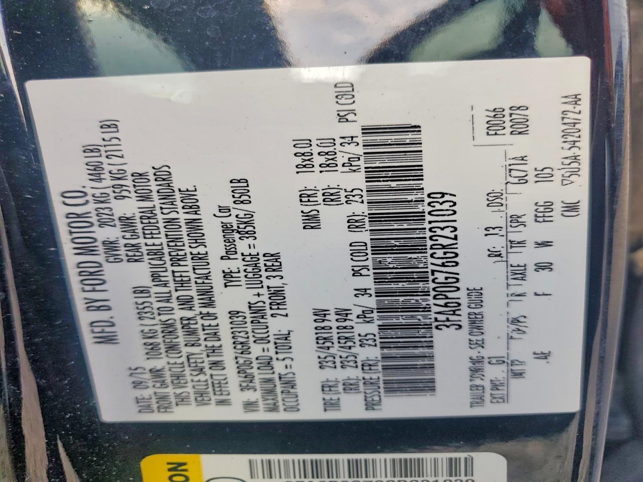 2016 Ford Fusion S - zdjęcie 12