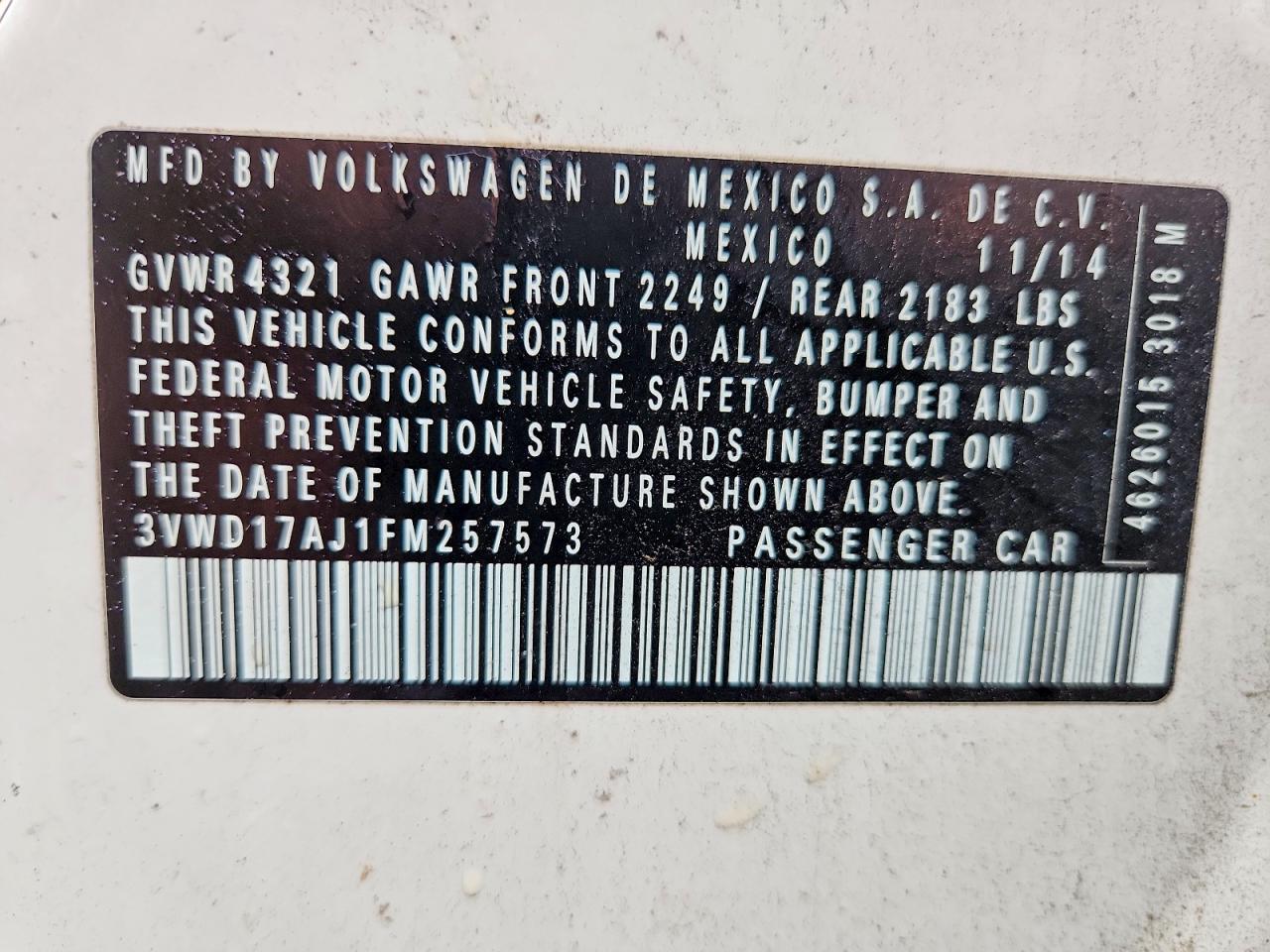 2015 Volkswagen Jetta Se - zdjęcie 12