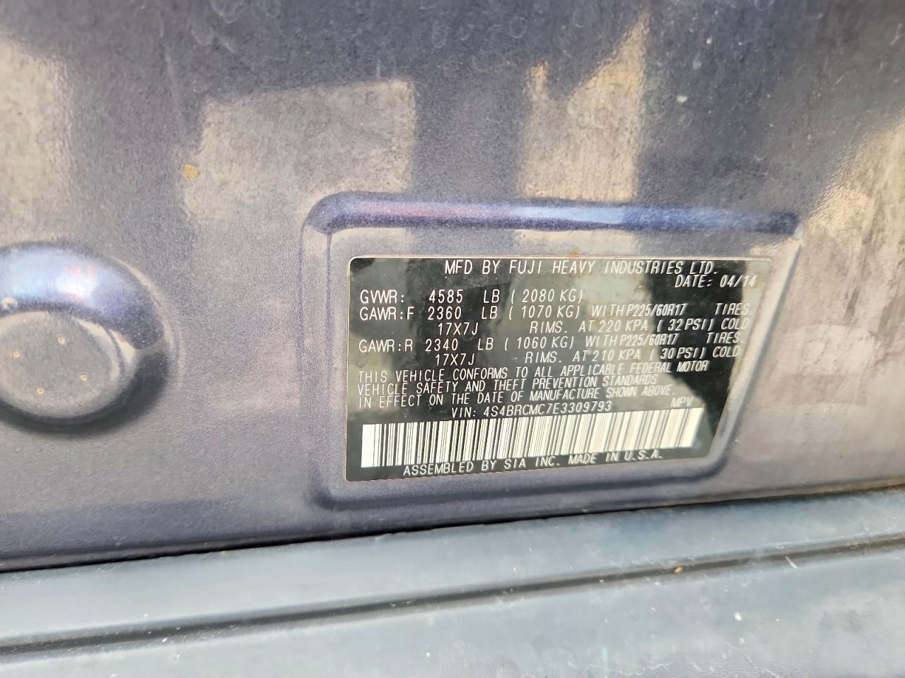 2014 Subaru Outback 2.5I Limited - zdjęcie 12