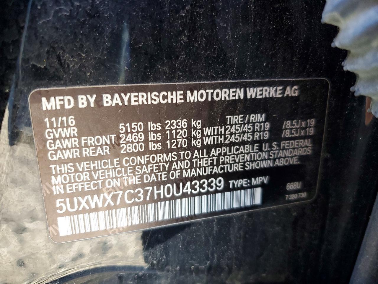 2017 BMW X3 xDrive35I - zdjęcie 13