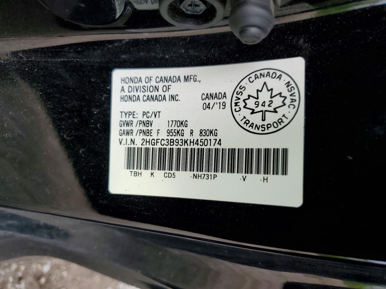 2019 Honda Civic Touring - zdjęcie 12