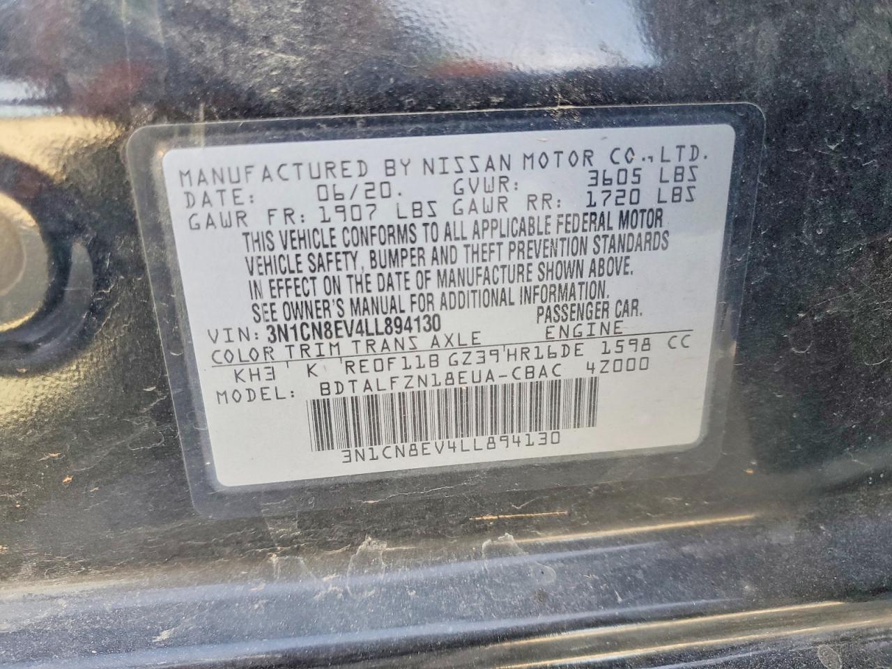 2020 Nissan Versa Sv - zdjęcie 12