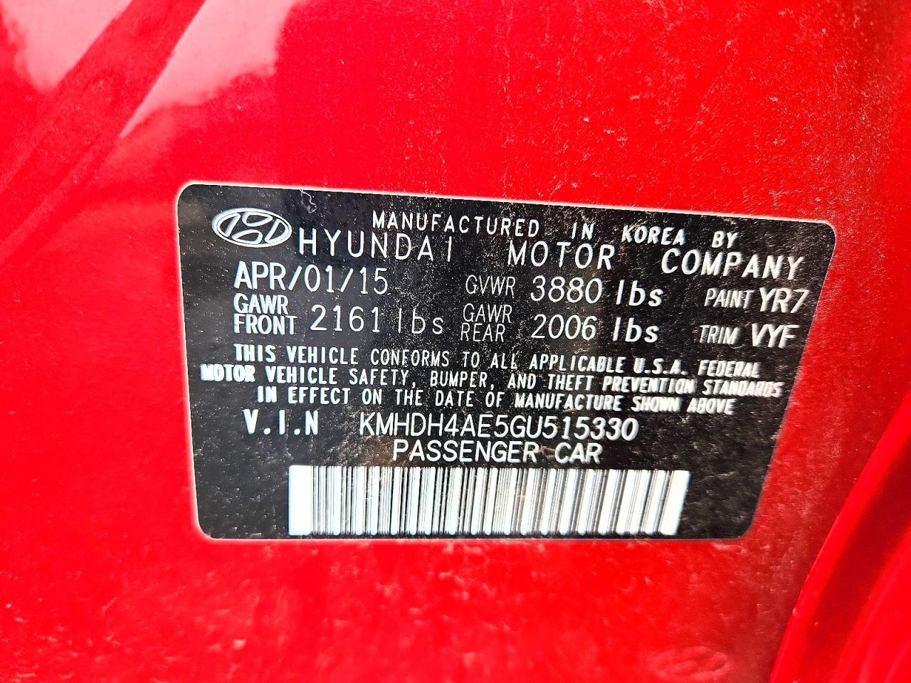 2016 Hyundai Elantra Se - zdjęcie 12