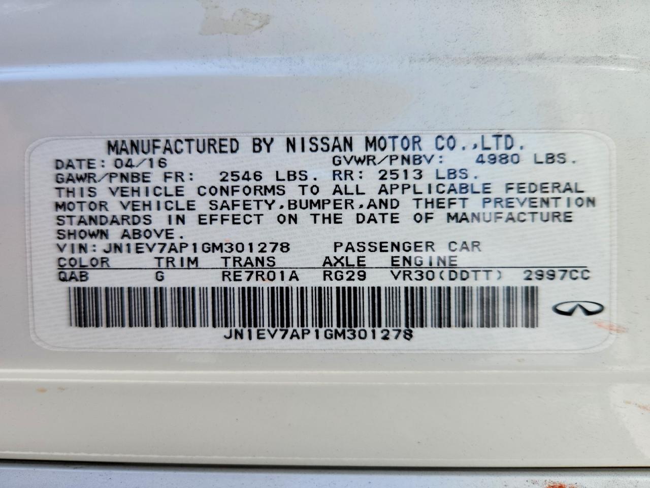2016 Infiniti Q50 3.0T Premium - zdjęcie 13