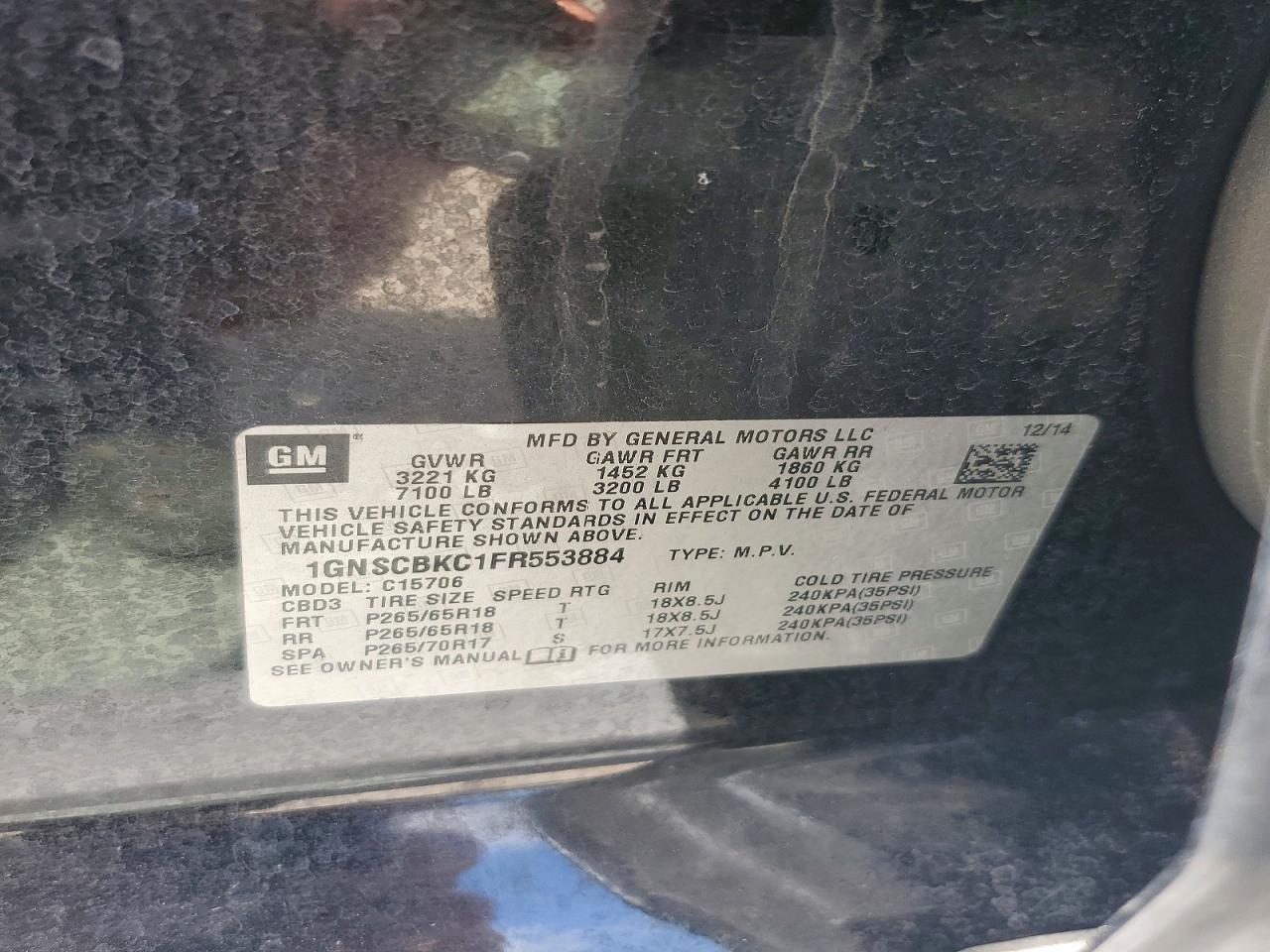 2015 Chevrolet Tahoe C1500 Lt - zdjęcie 13
