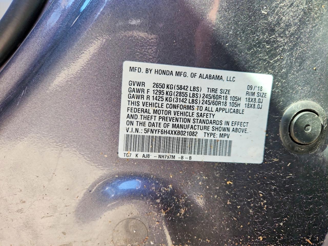 2019 Honda Pilot Exl - zdjęcie 13