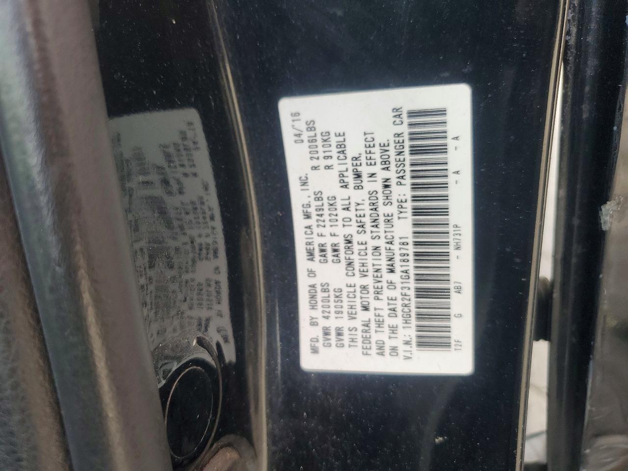 2016 Honda Accord Lx - zdjęcie 13