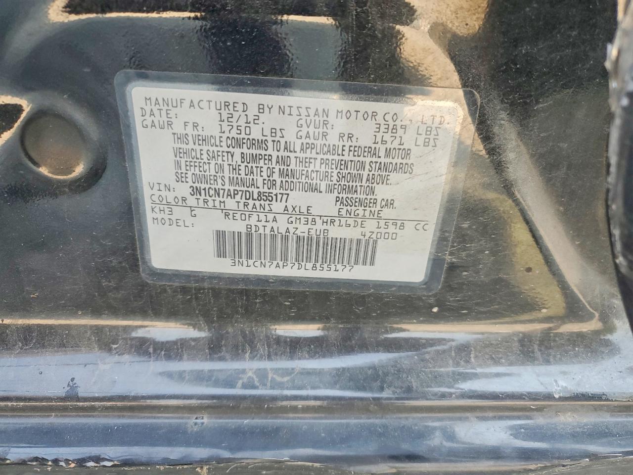 2013 Nissan Versa 1.6 S - zdjęcie 13