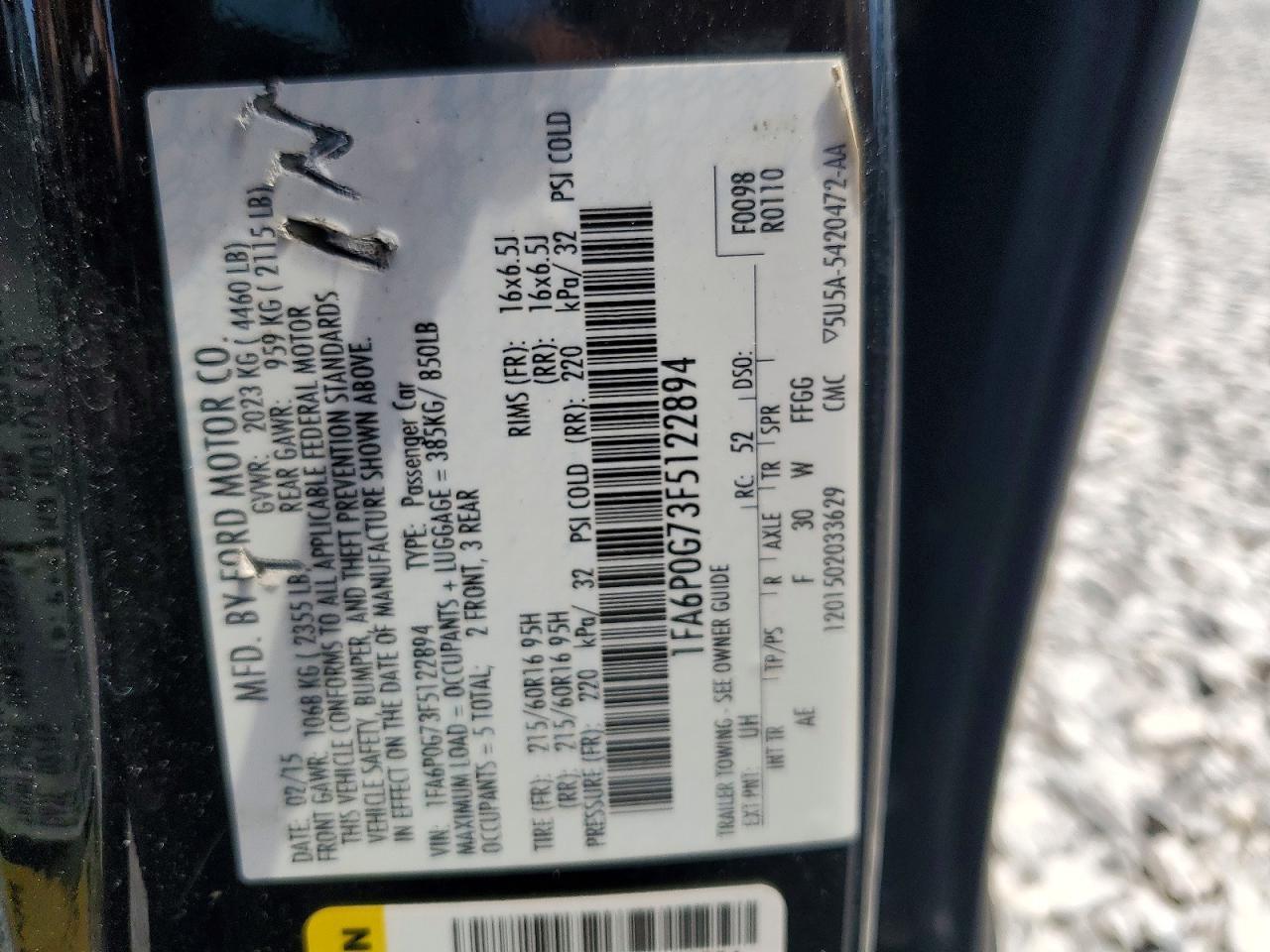 2015 Ford Fusion S - zdjęcie 12