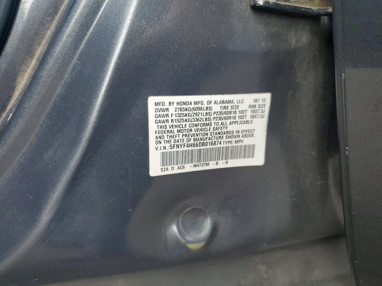 2013 Honda Pilot 4D 4Wd - zdjęcie 12