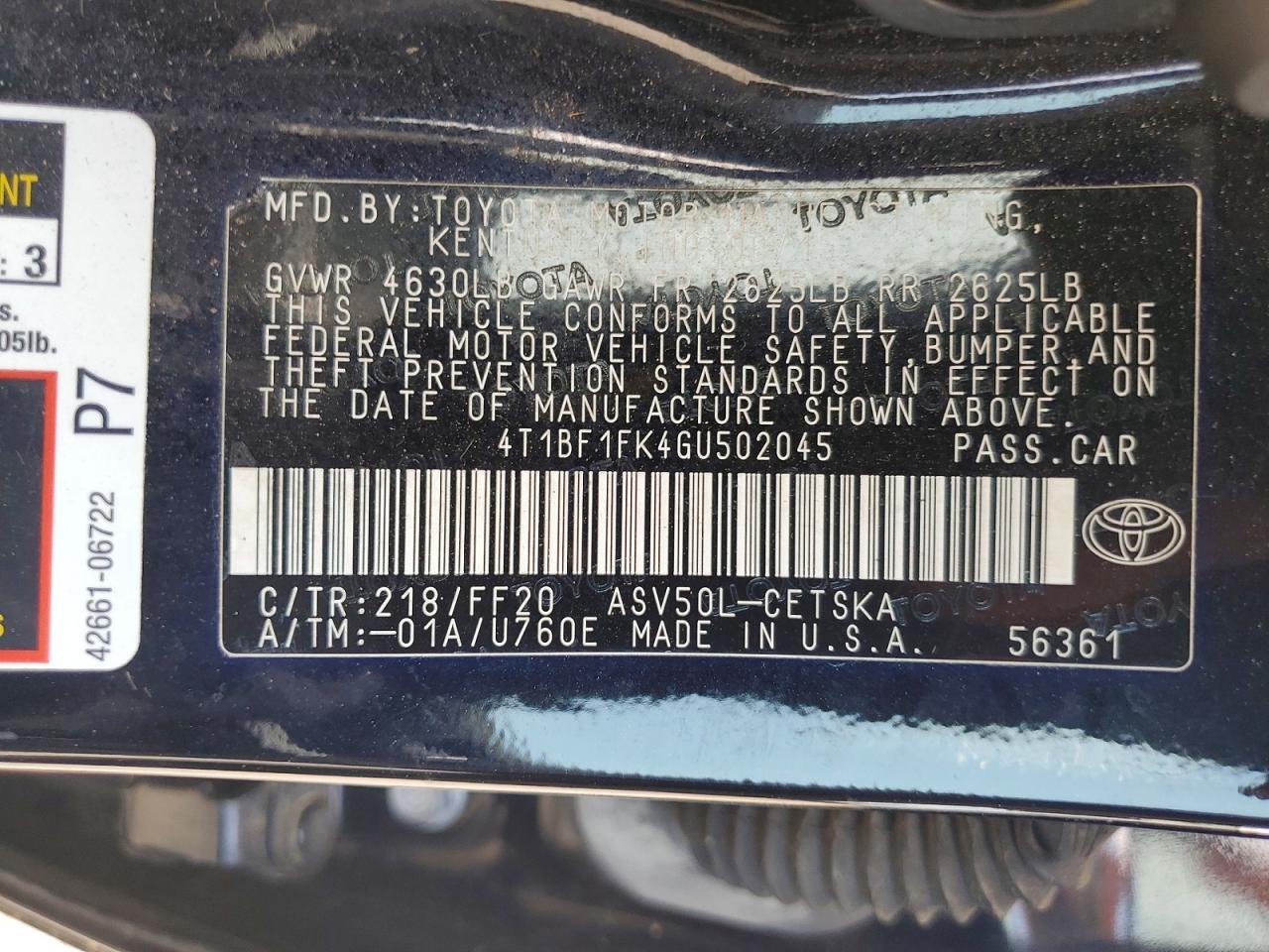 2016 Toyota Camry Se - zdjęcie 13