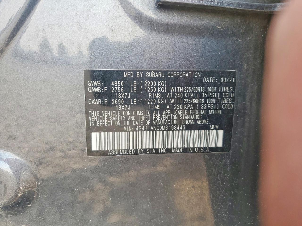 2021 Subaru Outback Limited - zdjęcie 12