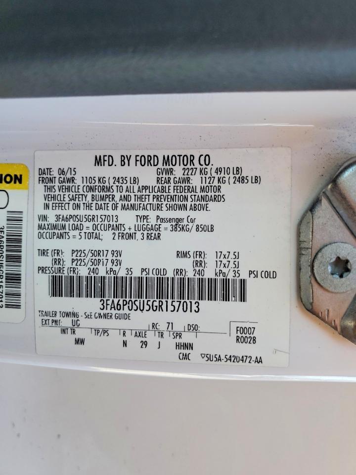 2016 Ford Fusion Titanium Phev - zdjęcie 12