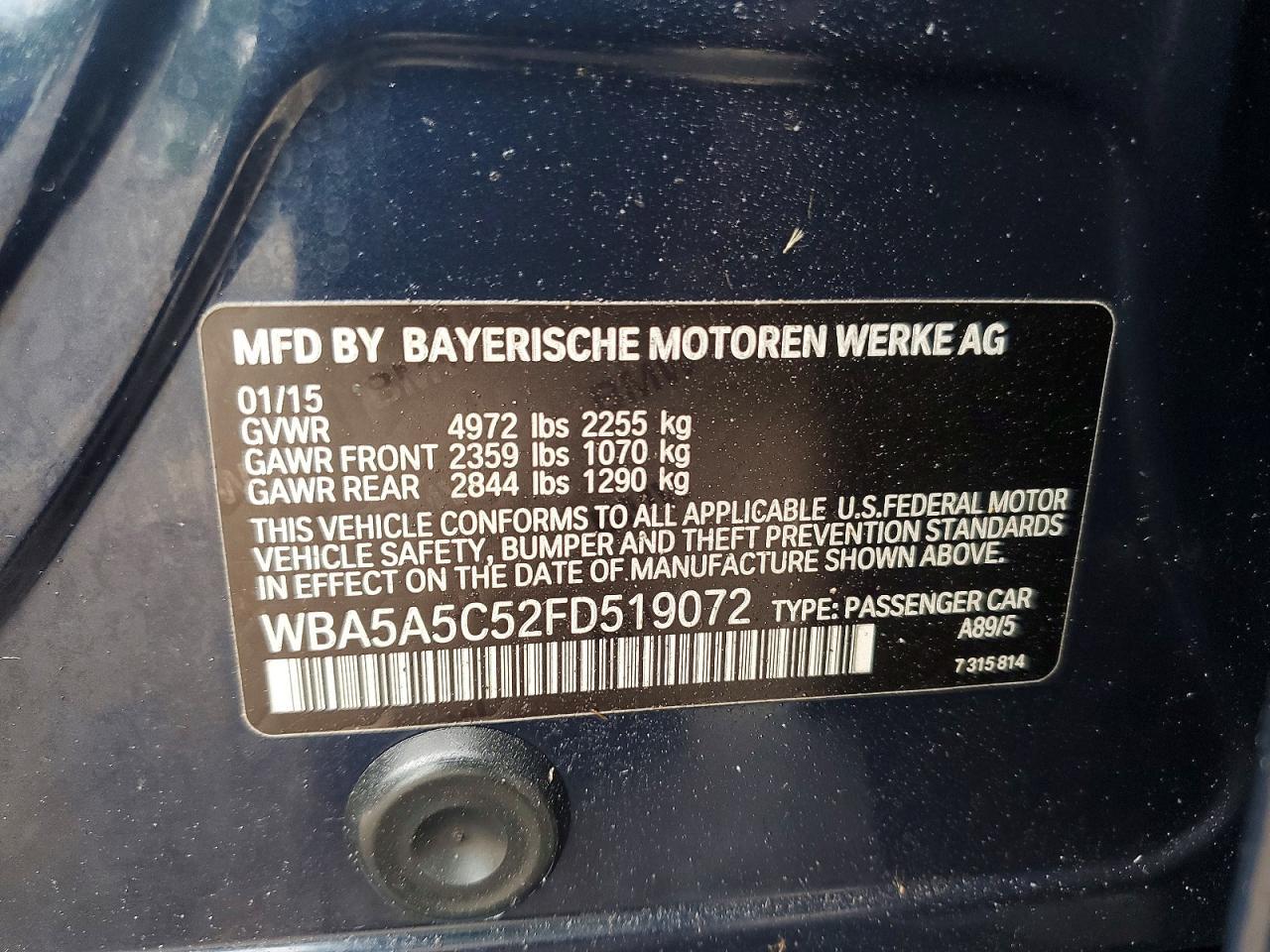 2015 BMW 528 I - zdjęcie 12