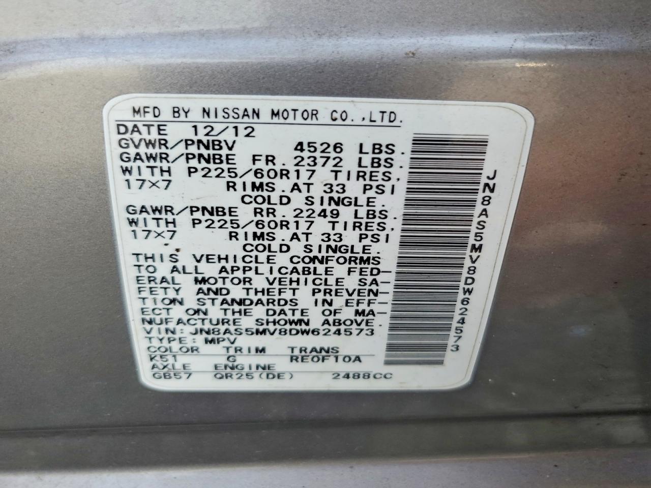 2013 Nissan Rogue S Awd - zdjęcie 14
