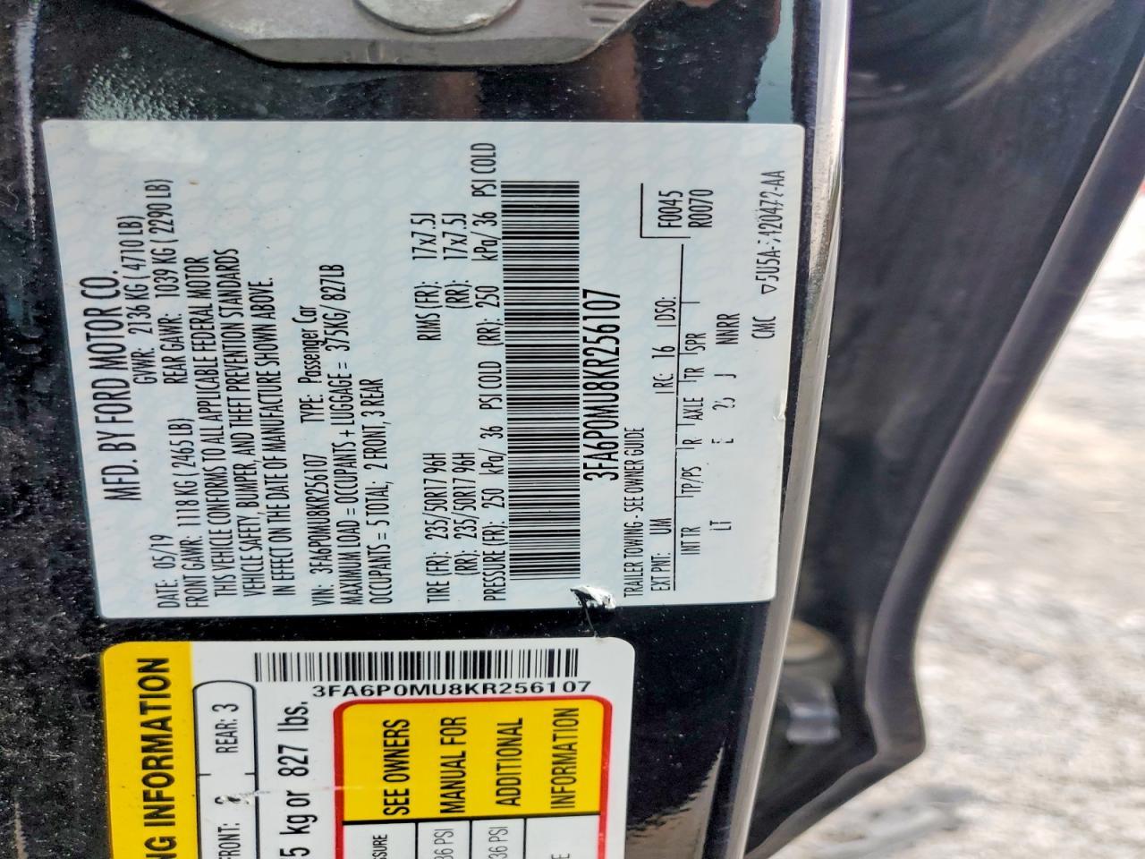 2019 Ford Fusion Sel - zdjęcie 12